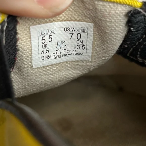 Vans Womens Yellow Sunflower Asher Slip On Checkered Sneakers Size 7 - Picture 10 of 10